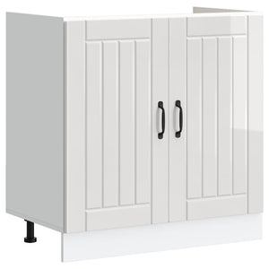 Spülenunterschrank Lucca, Hochglanz Weiß