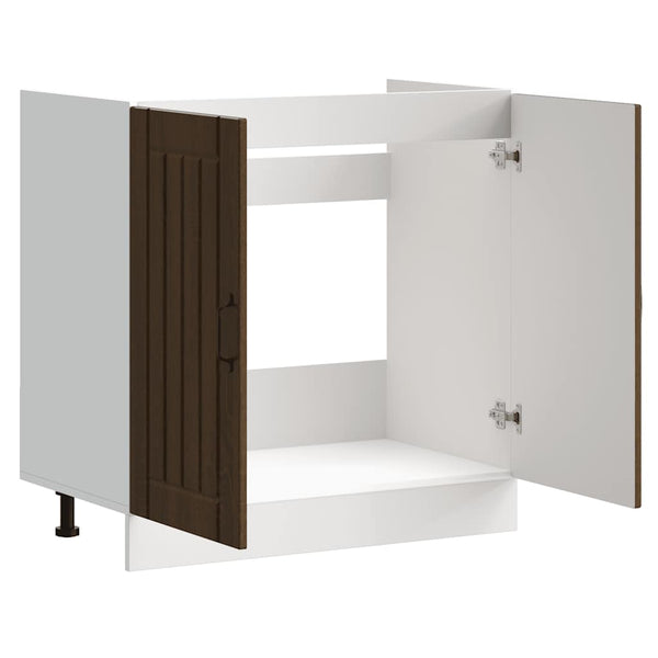 Spülenunterschrank Lucca Braun Eichenoptik