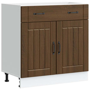 Küchen Unterschrank Lucca Eiche Braun