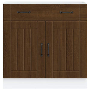 Küchen Unterschrank Lucca Eiche Braun