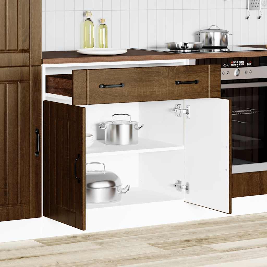 Küchen Unterschrank Lucca Eiche Braun