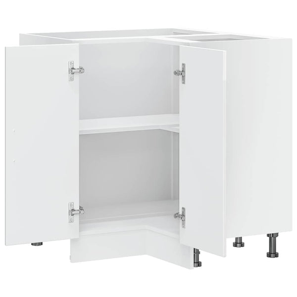 Küchen Eckunterschrank Hochglanz Weiß