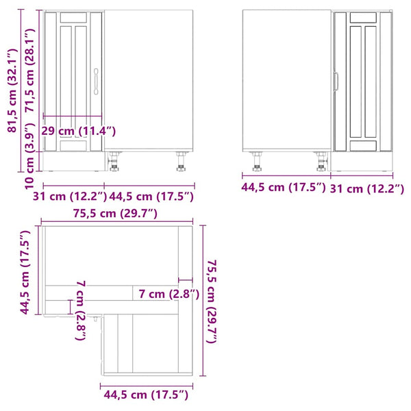 vidaXL Meuble bas d'angle de cuisine Lucca Chêne Sonoma Bois d'ingénierie