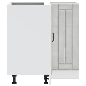 Betongrauer Küchen-Eckunterschrank Lucca