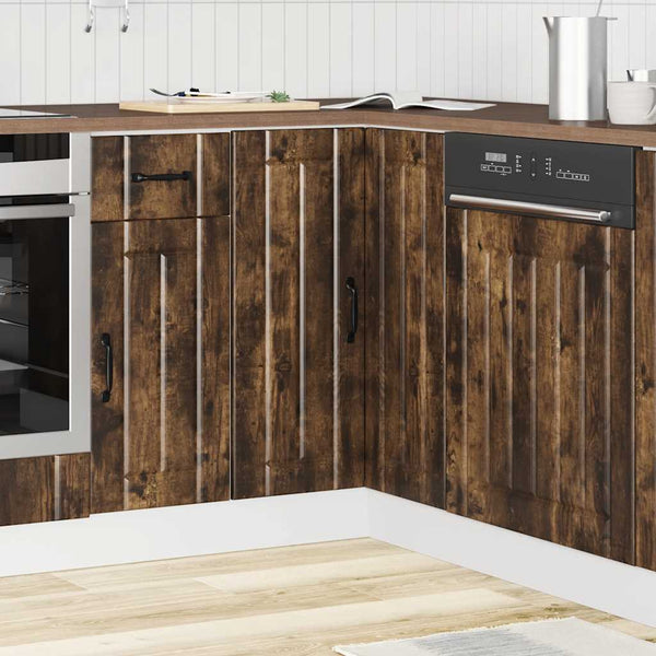 Küchen Eckunterschrank Räuchereiche