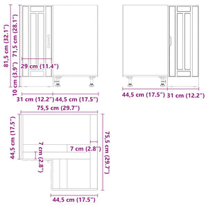 Küchen Eckunterschrank Räuchereiche