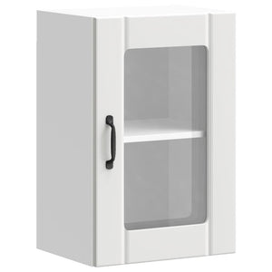 vidaXL Meuble haut de cuisine Lucca blanc avec porte vitrée