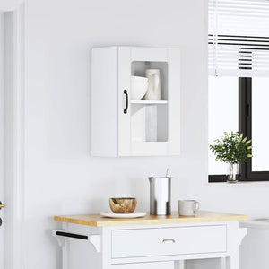 vidaXL Meuble haut de cuisine Lucca blanc avec porte vitrée