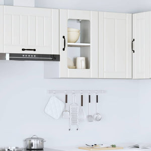 vidaXL Meuble haut de cuisine Lucca blanc avec porte vitrée