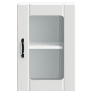 vidaXL Meuble haut de cuisine Lucca blanc avec porte vitrée