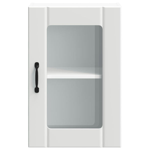 vidaXL Meuble haut de cuisine Lucca blanc avec porte vitrée