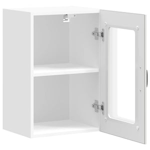 vidaXL Meuble haut de cuisine Lucca blanc avec porte vitrée