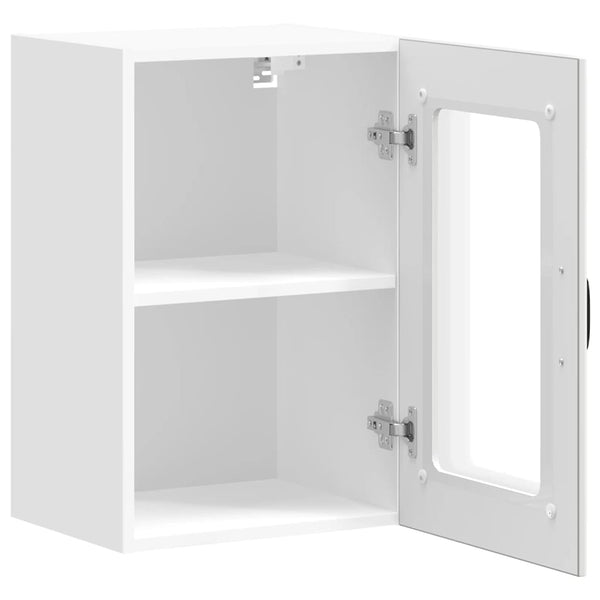 vidaXL Meuble haut de cuisine Lucca blanc avec porte vitrée