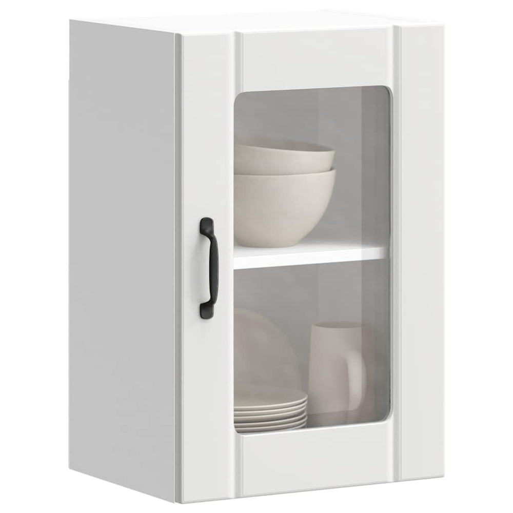 Küchen Hängeschrank Lucca Weiß mit Glastür