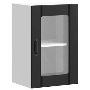 Küchen Hängeschrank Lucca mit Glastür Schwarz