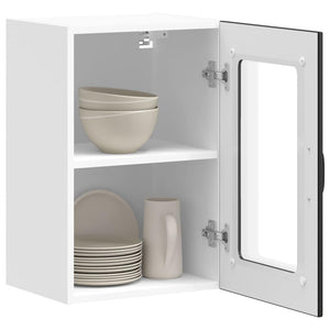 Küchen Hängeschrank Lucca mit Glastür Schwarz