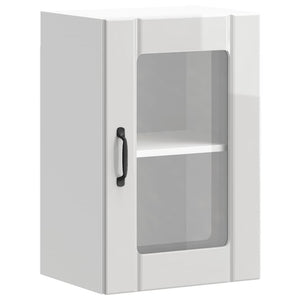 Küchen Hängeschrank Lucca, Hochglanz Weiß, Glastür