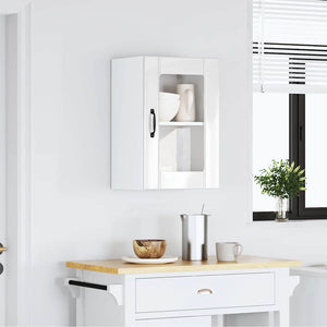 Küchen Hängeschrank Lucca, Hochglanz Weiß, Glastür