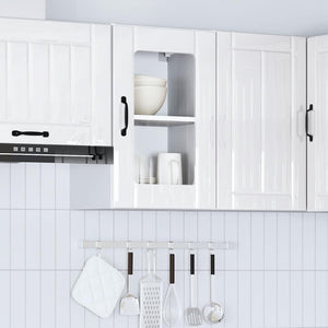 Küchen Hängeschrank Lucca, Hochglanz Weiß, Glastür