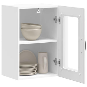Küchen Hängeschrank Lucca, Hochglanz Weiß, Glastür