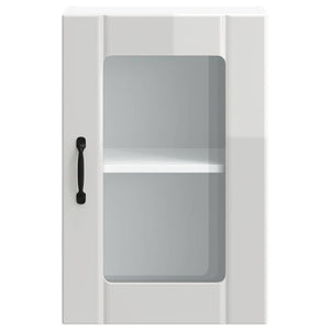 Küchen Hängeschrank Lucca, Hochglanz Weiß, Glastür