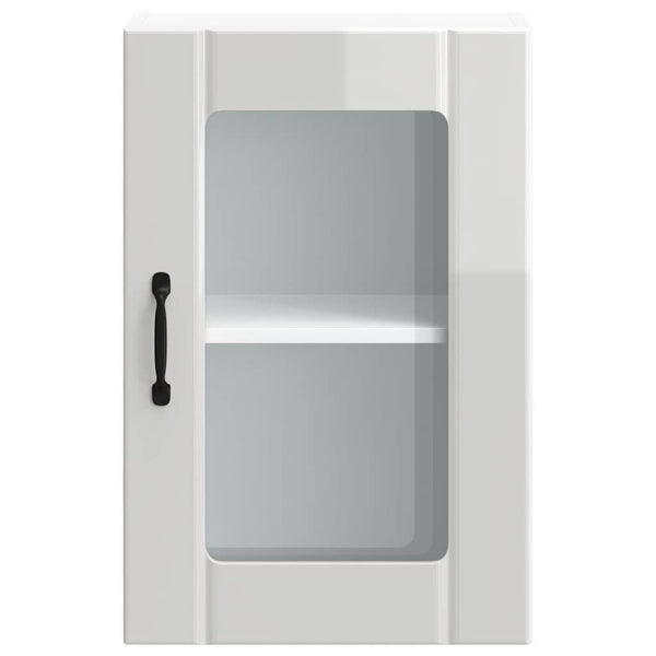 Küchen Hängeschrank Lucca, Hochglanz Weiß, Glastür