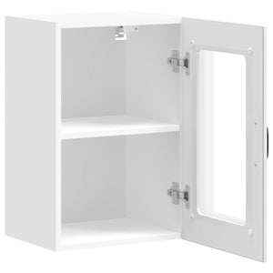 Küchen Hängeschrank Lucca, Hochglanz Weiß, Glastür