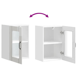 Küchen Hängeschrank Lucca, Hochglanz Weiß, Glastür