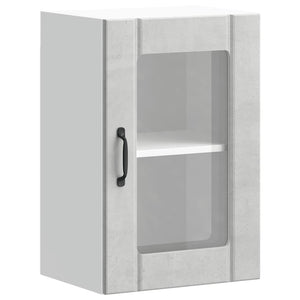 Küchen Hängeschrank Betongrau mit Glastür