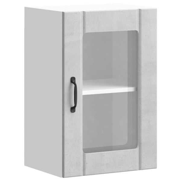 Küchen Hängeschrank Betongrau mit Glastür