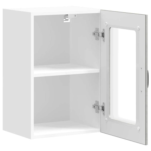 Küchen Hängeschrank Betongrau mit Glastür