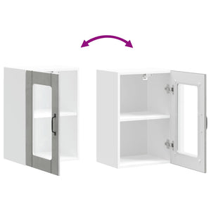 Küchen Hängeschrank Betongrau mit Glastür