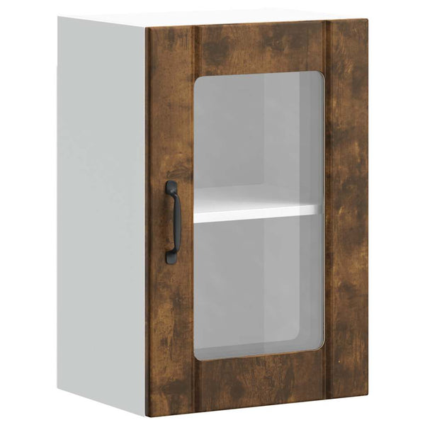 Küchen Hängeschrank Räuchereiche mit Glastür