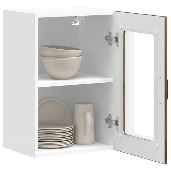 Küchen Hängeschrank Räuchereiche mit Glastür