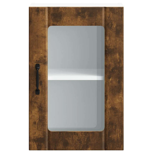 Küchen Hängeschrank Räuchereiche mit Glastür