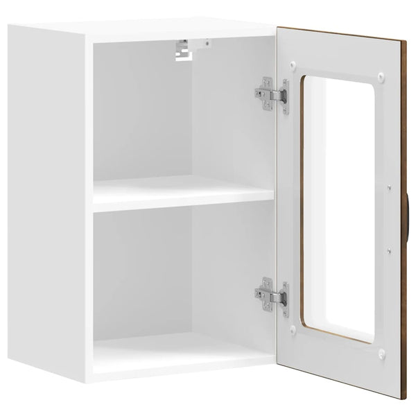 Küchen Hängeschrank Räuchereiche mit Glastür