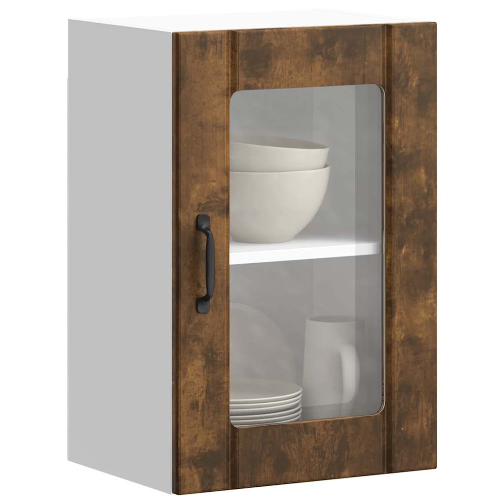 Küchen Hängeschrank Räuchereiche mit Glastür