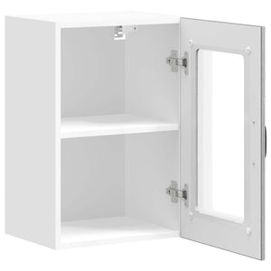 Küchen Hängeschrank Grau Sonoma mit Glastür