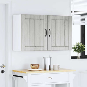 Küchen Hängeschränke 2er Set Grau Sonoma