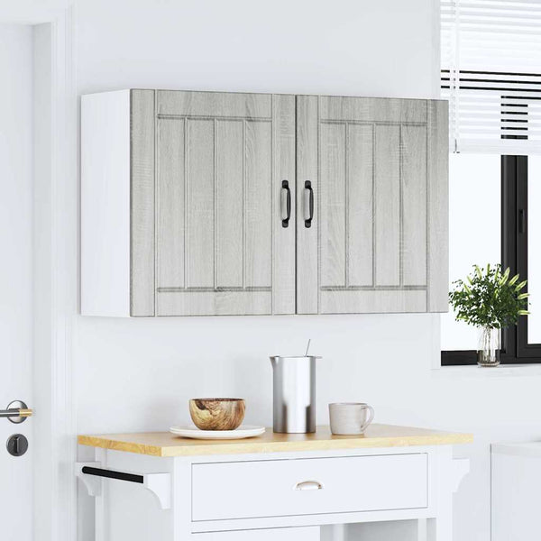 Küchen Hängeschränke 2er Set Grau Sonoma