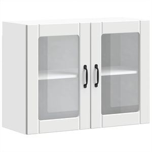 Küchen Hängeschrank Lucca Weiß mit Glastür
