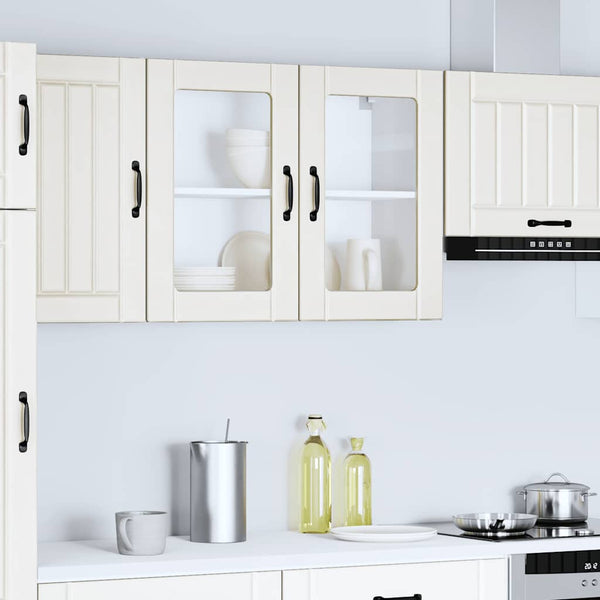 Küchen Hängeschrank Lucca Weiß mit Glastür