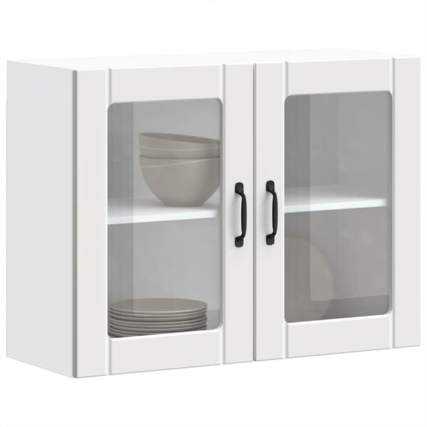 Küchen Hängeschrank Lucca Weiß mit Glastür