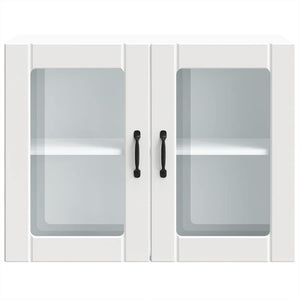 Küchen Hängeschrank Lucca Weiß mit Glastür