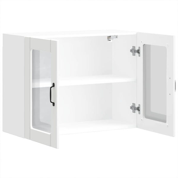 Küchen Hängeschrank Lucca Weiß mit Glastür