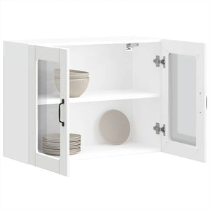 Küchen Hängeschrank Lucca Weiß mit Glastür