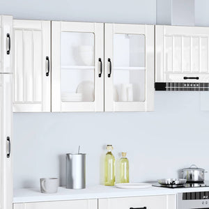 Küchen Hängeschrank Weiß Hochglanz mit Glastür