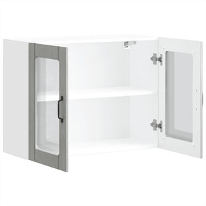 Küchen Hängeschrank Betongrau mit Glastür