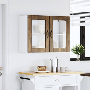 Küchen Hängeschrank Lucca Räuchereiche Glastür