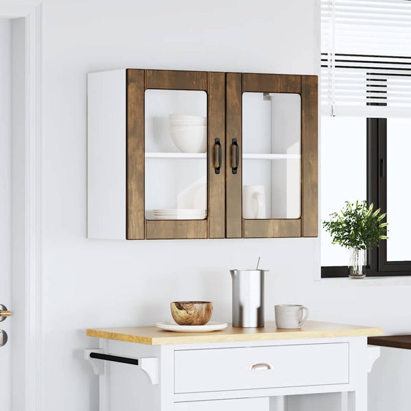 Küchen Hängeschrank Lucca Räuchereiche Glastür
